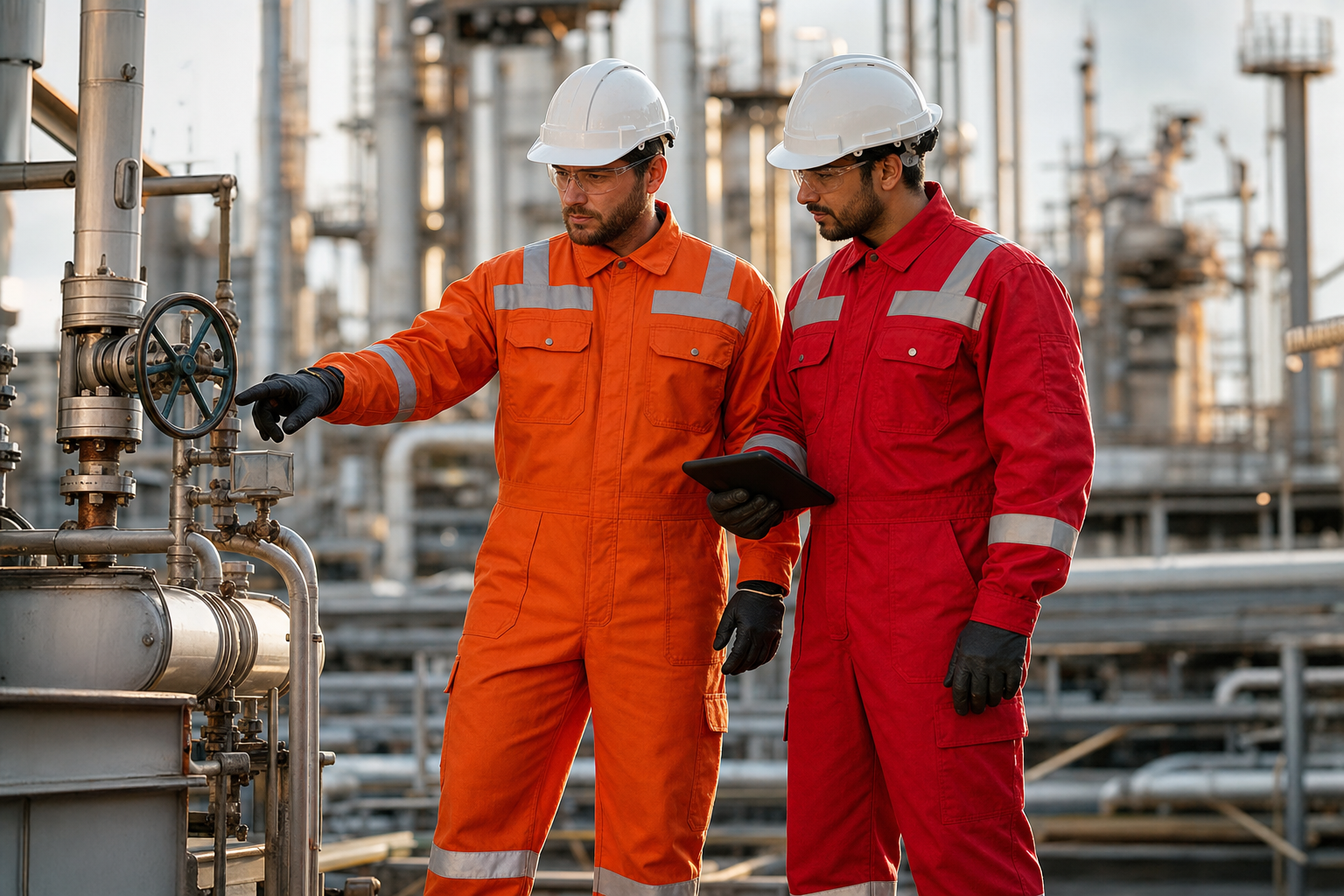Flame-resistant industrial coveralls
